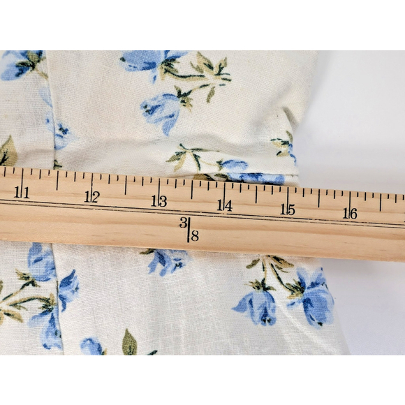 Old Navy Linen Blend Floral Midi Dress Sz M Tall Cottagecore Milkmaid Feminine - Picture 12 of 13